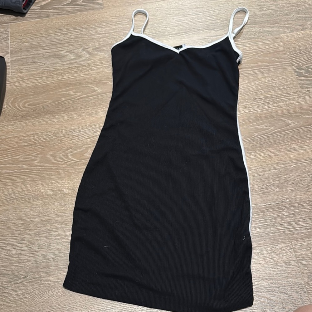 Princess Polly Black Dress with White Accents